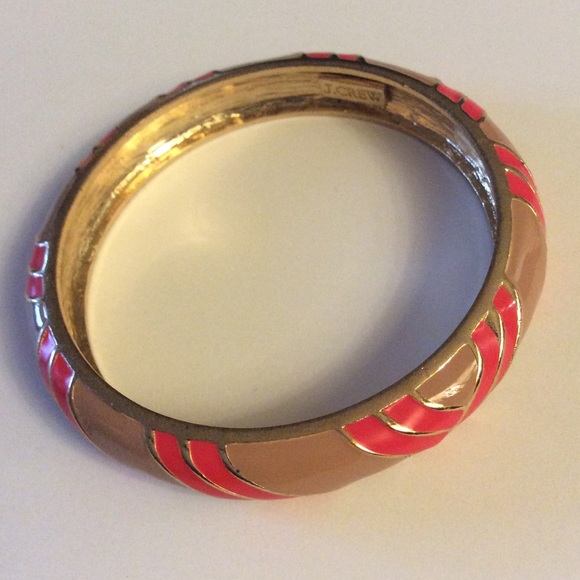 J. Crew Jewelry - J. Crew salmon and tan enamel bangle